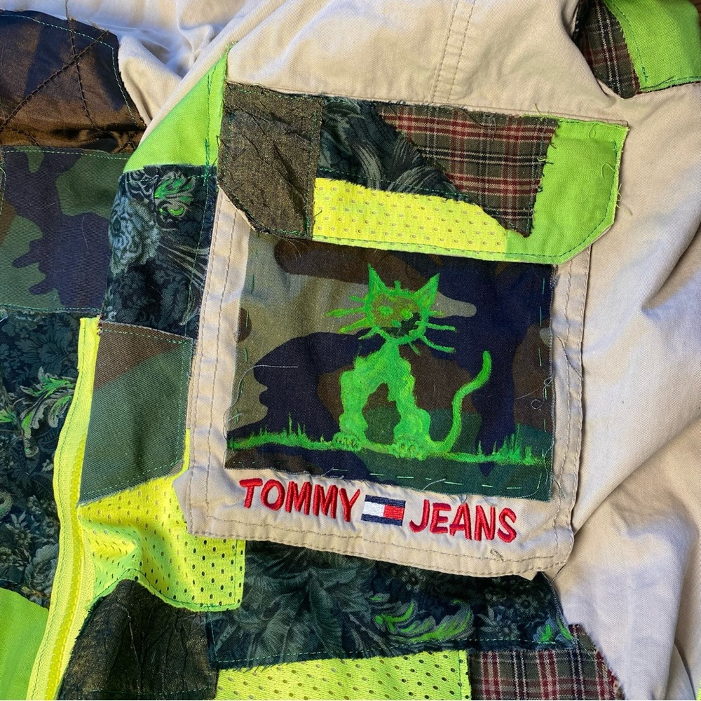 Neon Patchwork Cargo Pants - image 6